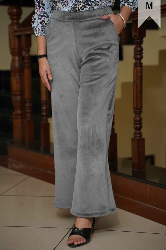 Dark Grey Velvet Fleece Pants