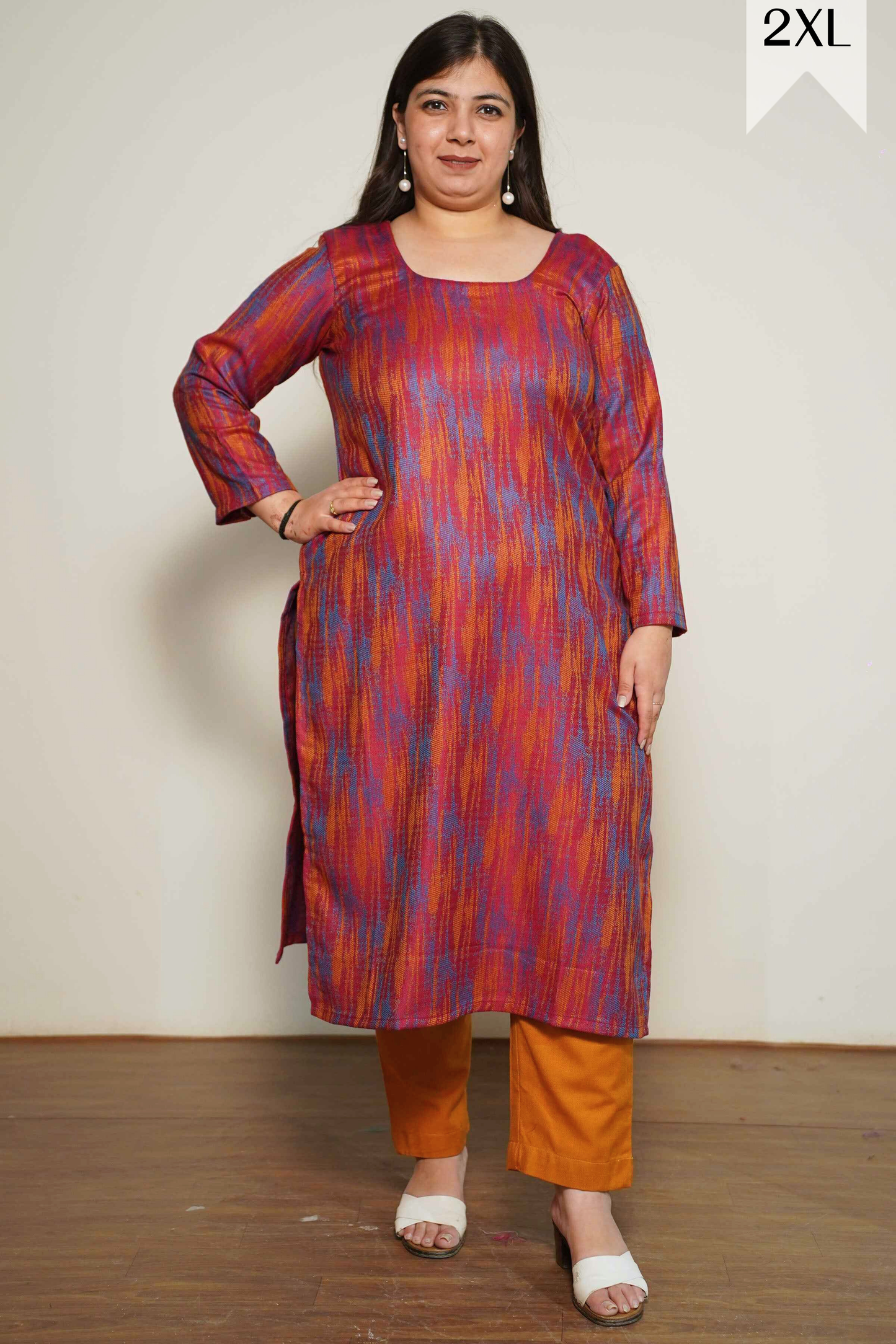 Magenta Spectrum Woollen Kurta Set