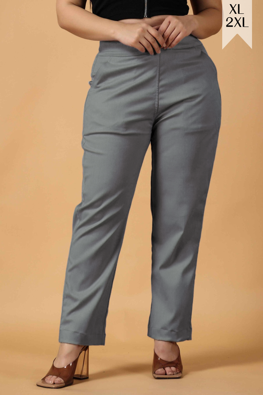 Dark Grey Premium Cotton Lycra Pant