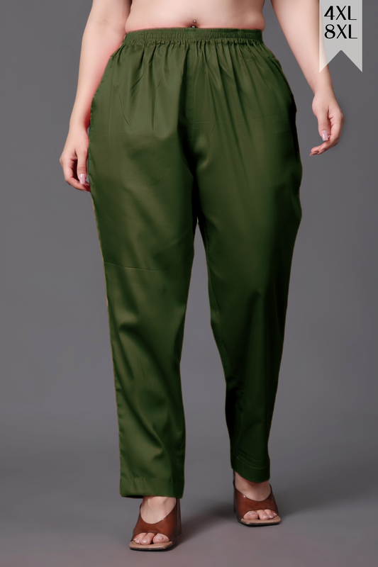 Mehandi Cotton Metallic Pant Palazzo