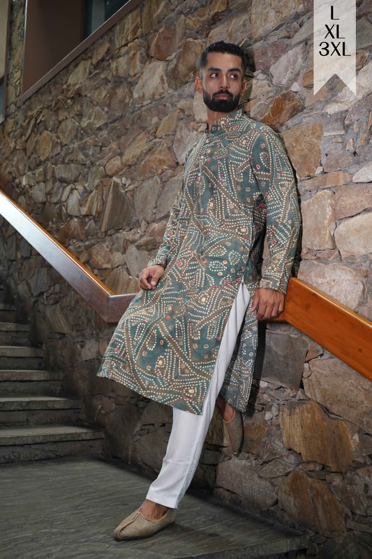 Neutrals Aglow Foiled Kurta