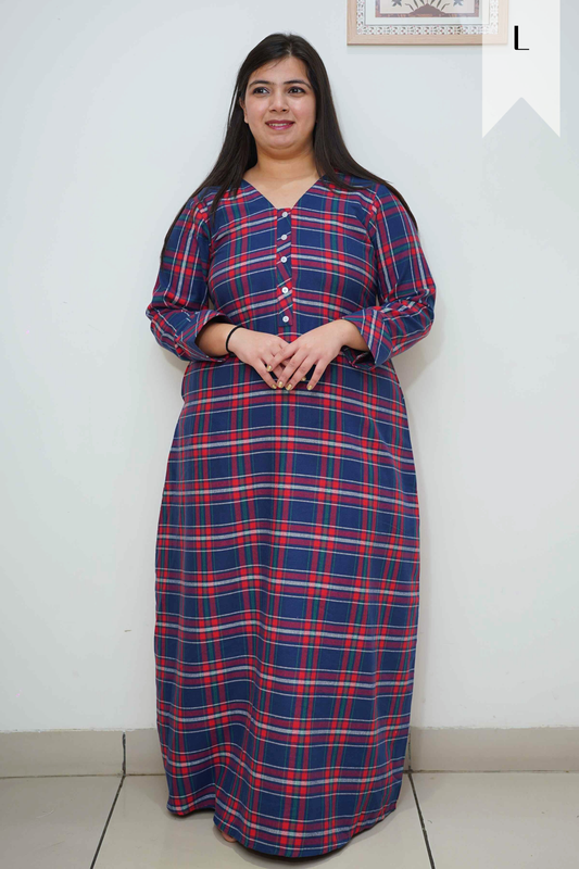Blue Berry Woollen Night Gown