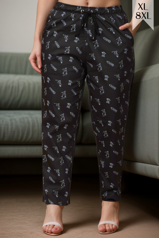 Skater Black Poplin Lycra Pants