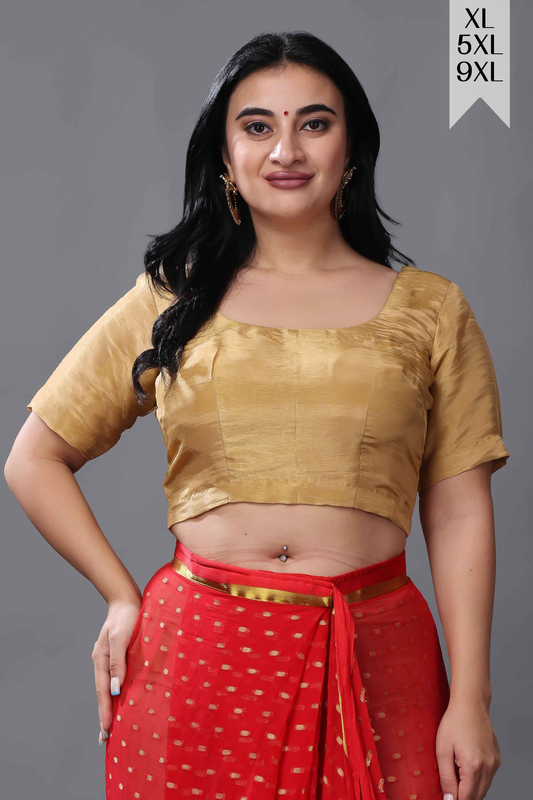 Festive Fawn Silk Blouse