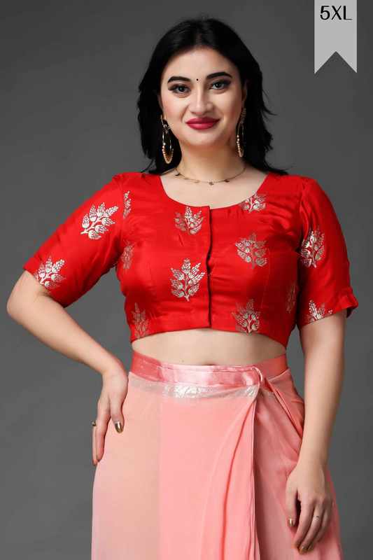 Festive Red Silk Blouse