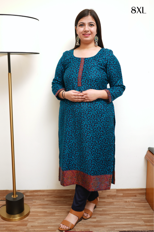 Teal Treasury Woollen Kurta