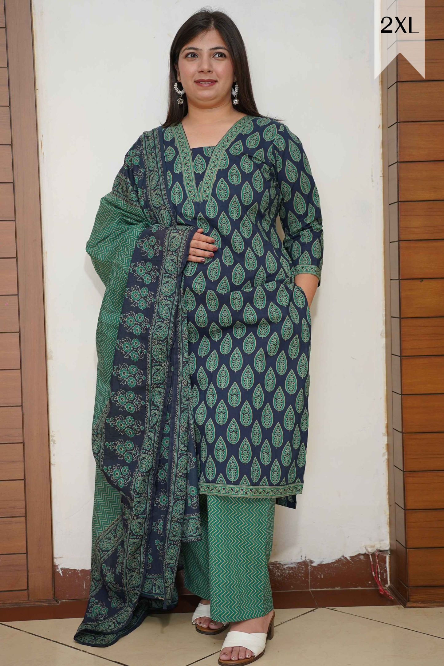 Peacock Bagru Cotton Suit Set