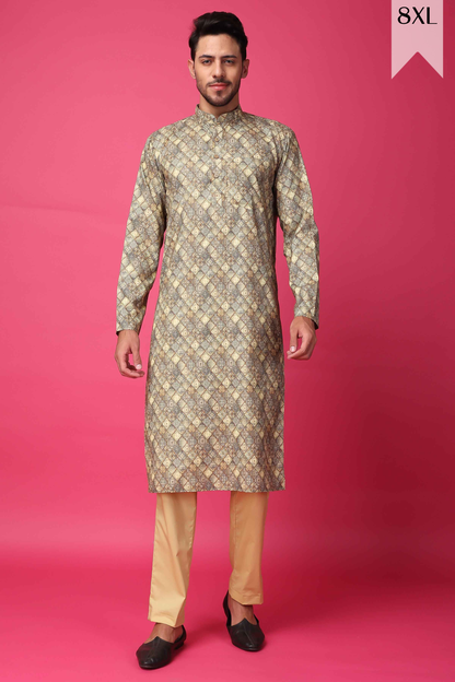Latte Lustre Printed Kurta