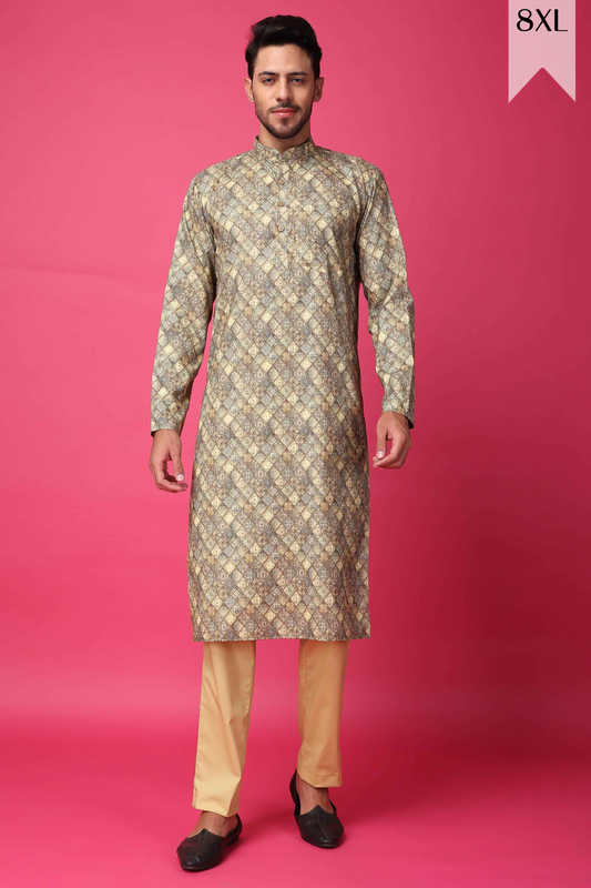 Latte Lustre Printed Kurta