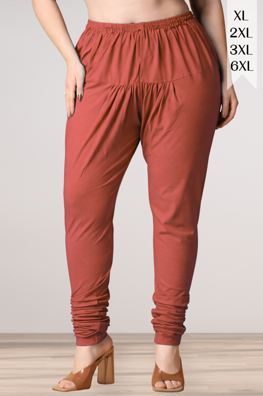 Dark Rust Cotton Churidar Pants