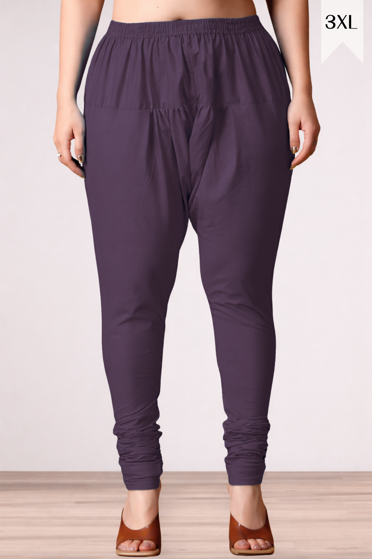 Wine Rayon Churidar Pants