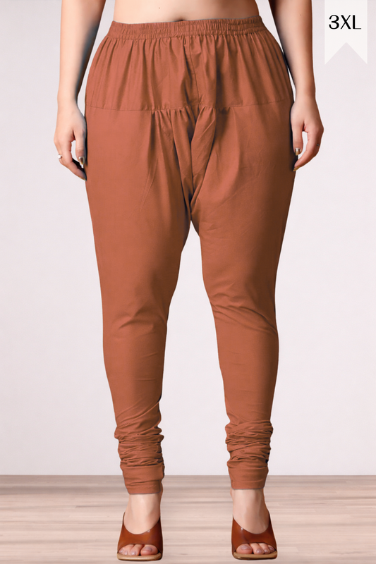 Rust Rayon Churidar Pants