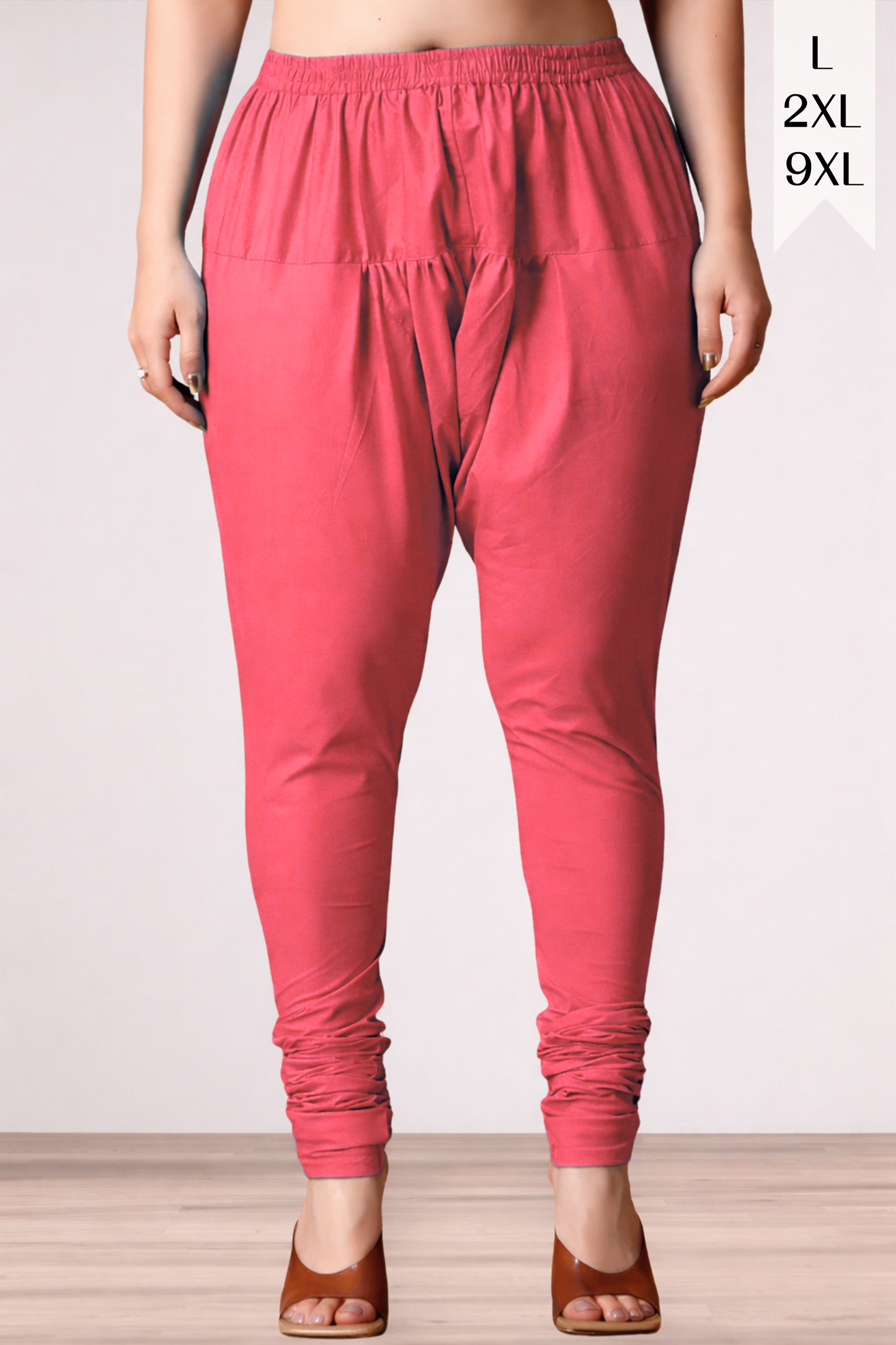 Rose Pink Rayon Churidar Pants