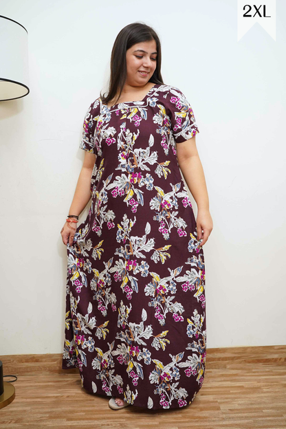 Mulberry Wine Rayon Night Gown