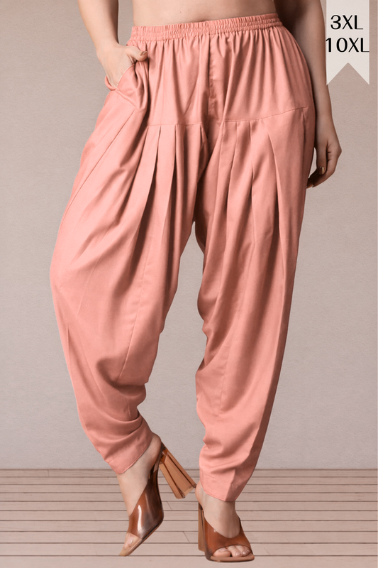 Peach Straight Rayon Salwar Pants