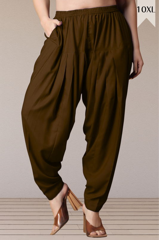 Coffee Straight Rayon Salwar Pants