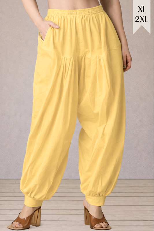 Lemon Cotton Afghani Salwar