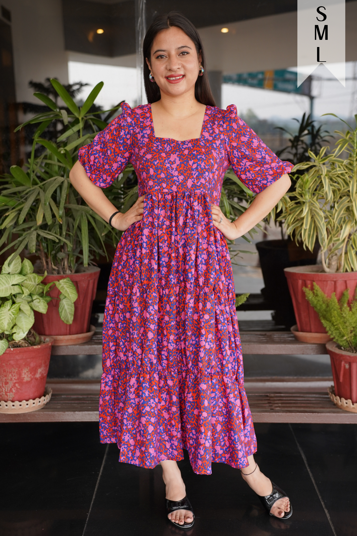 Electric Pink Tiered Dress