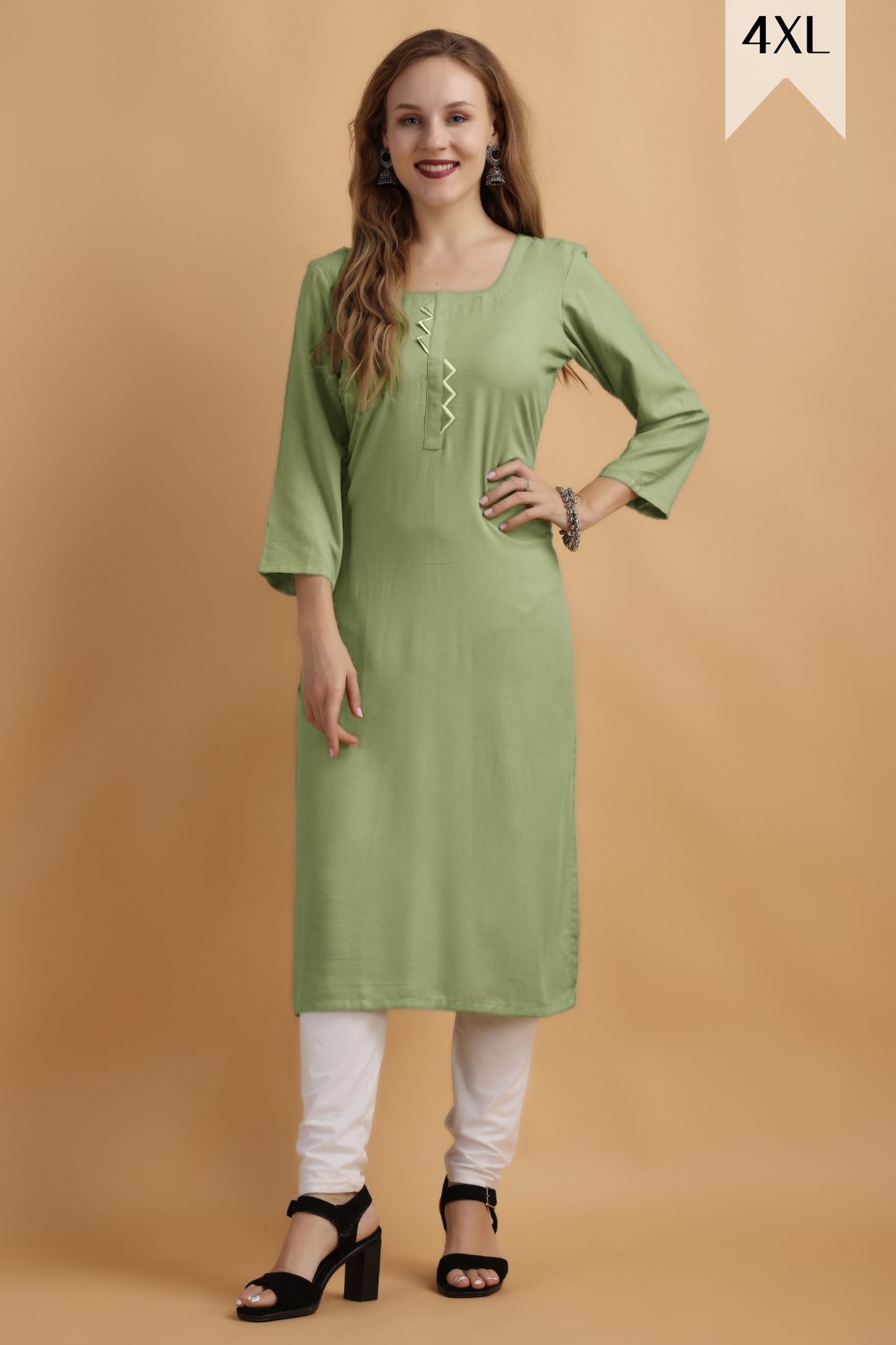 Pista Green Rayon Kurta