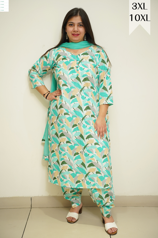 Serene Green Printed Salwar Suit