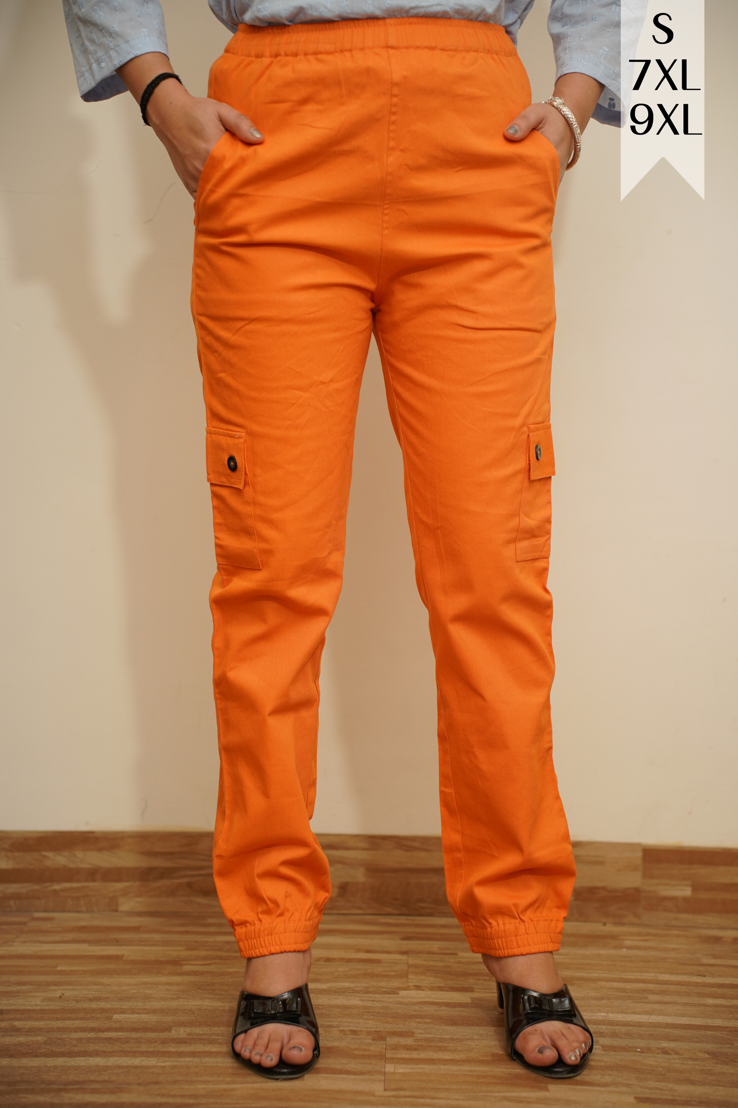 Buy Plus Size ​Sunset Glow Cotton Cargo Pants At Apella | Sizes XS to 10 XL | India | Free Delivery | Customized
