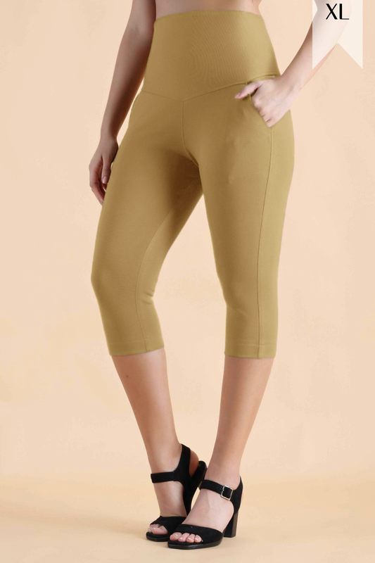Khaki Tummy Tucker Capris