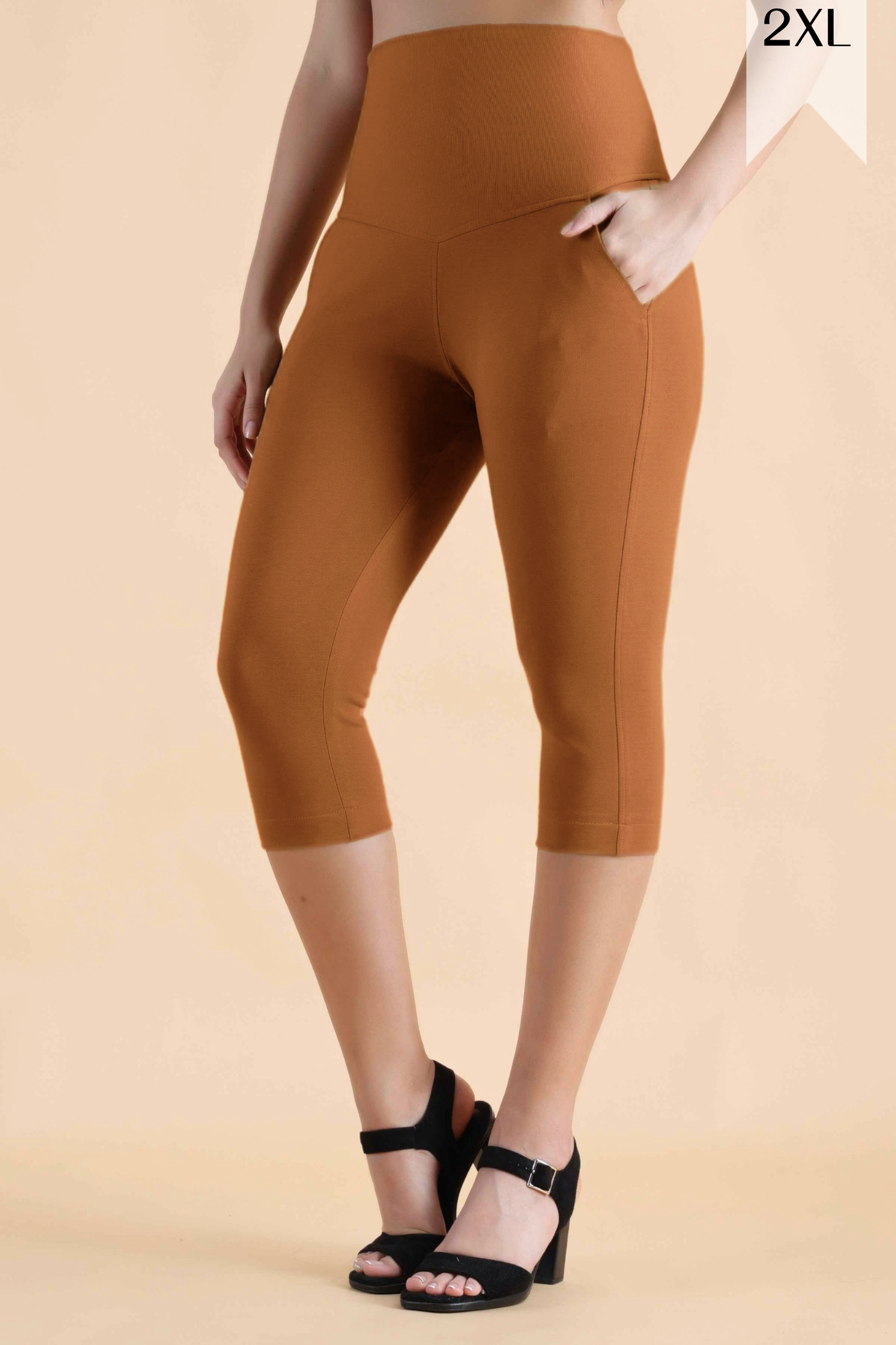 Rust Tummy Tucker Capris