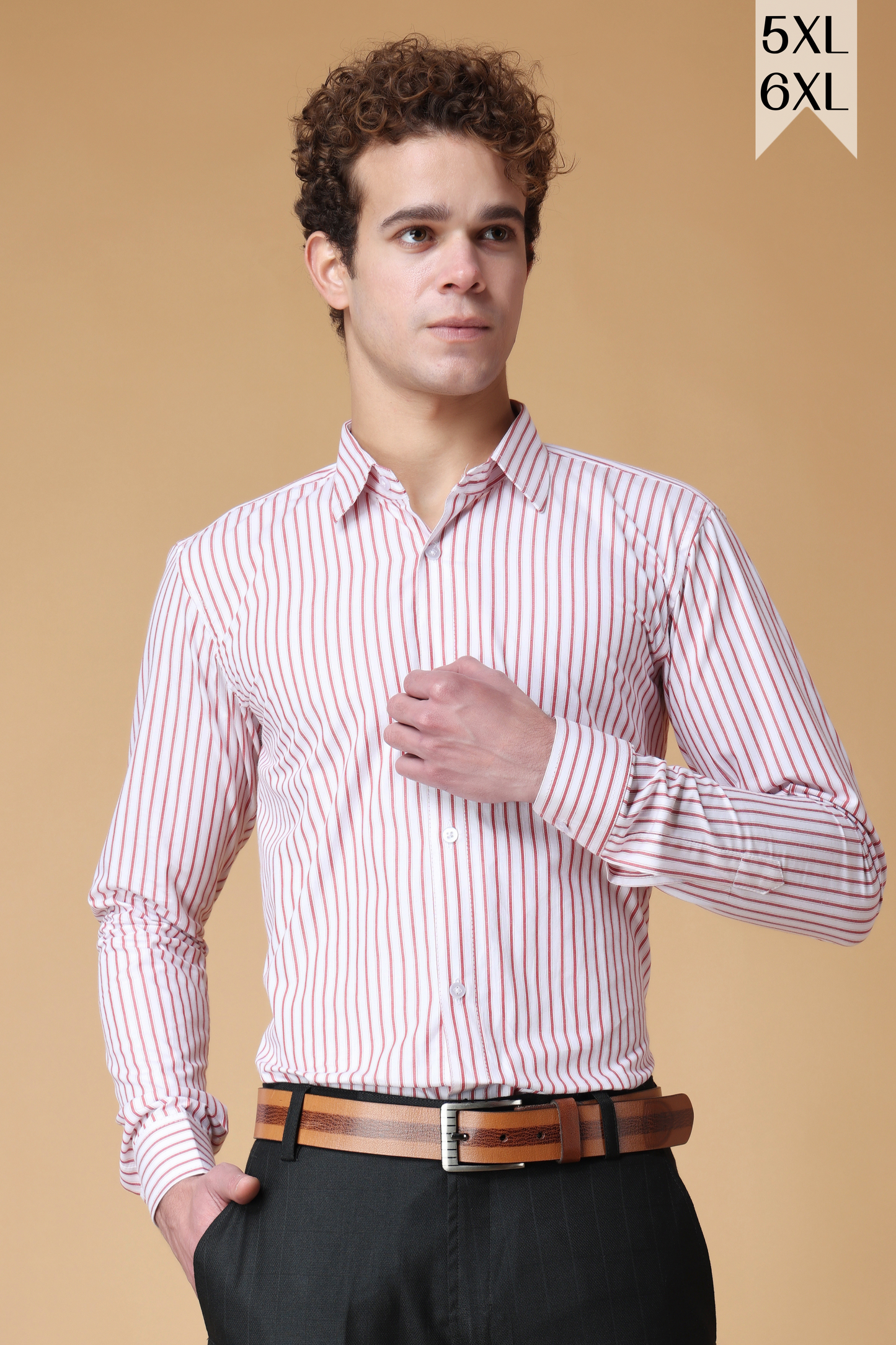 Buy Plus Size ​Nautical Red Striped Shirt At Apella | Sizes XS to 10 XL | India | Free Delivery | Customized