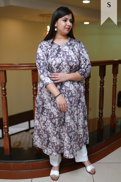 Burgundy Charm A-line Kurta Set