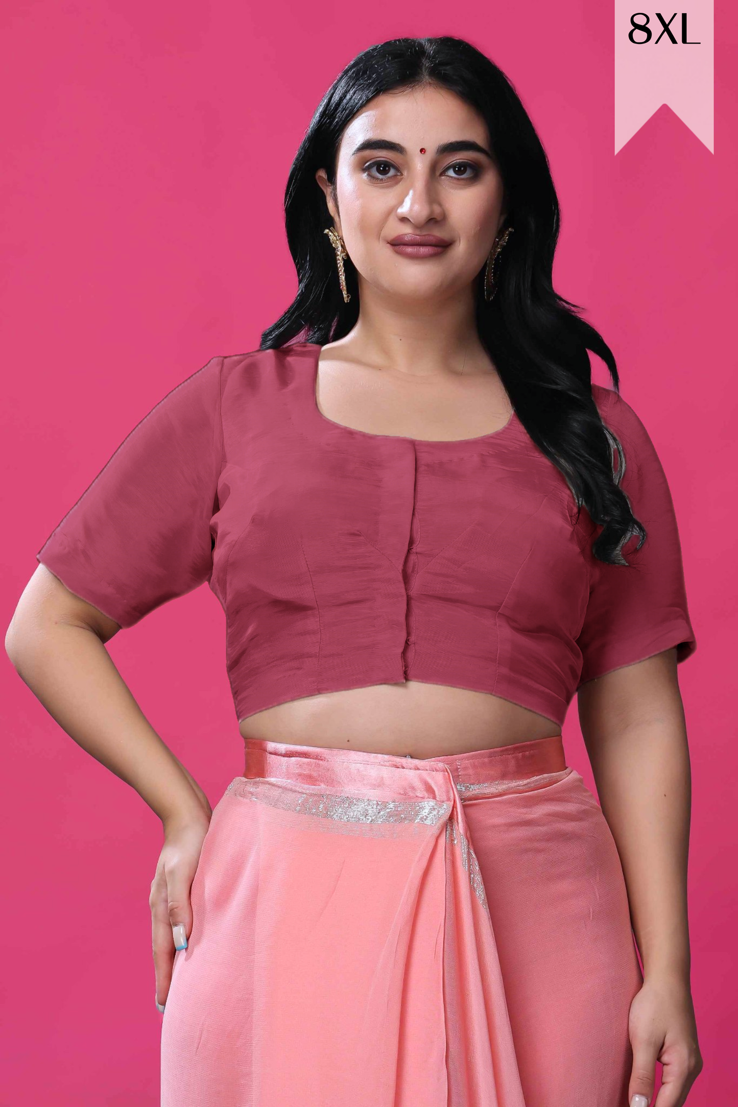 Onion Pink Elegance Silk Blouse