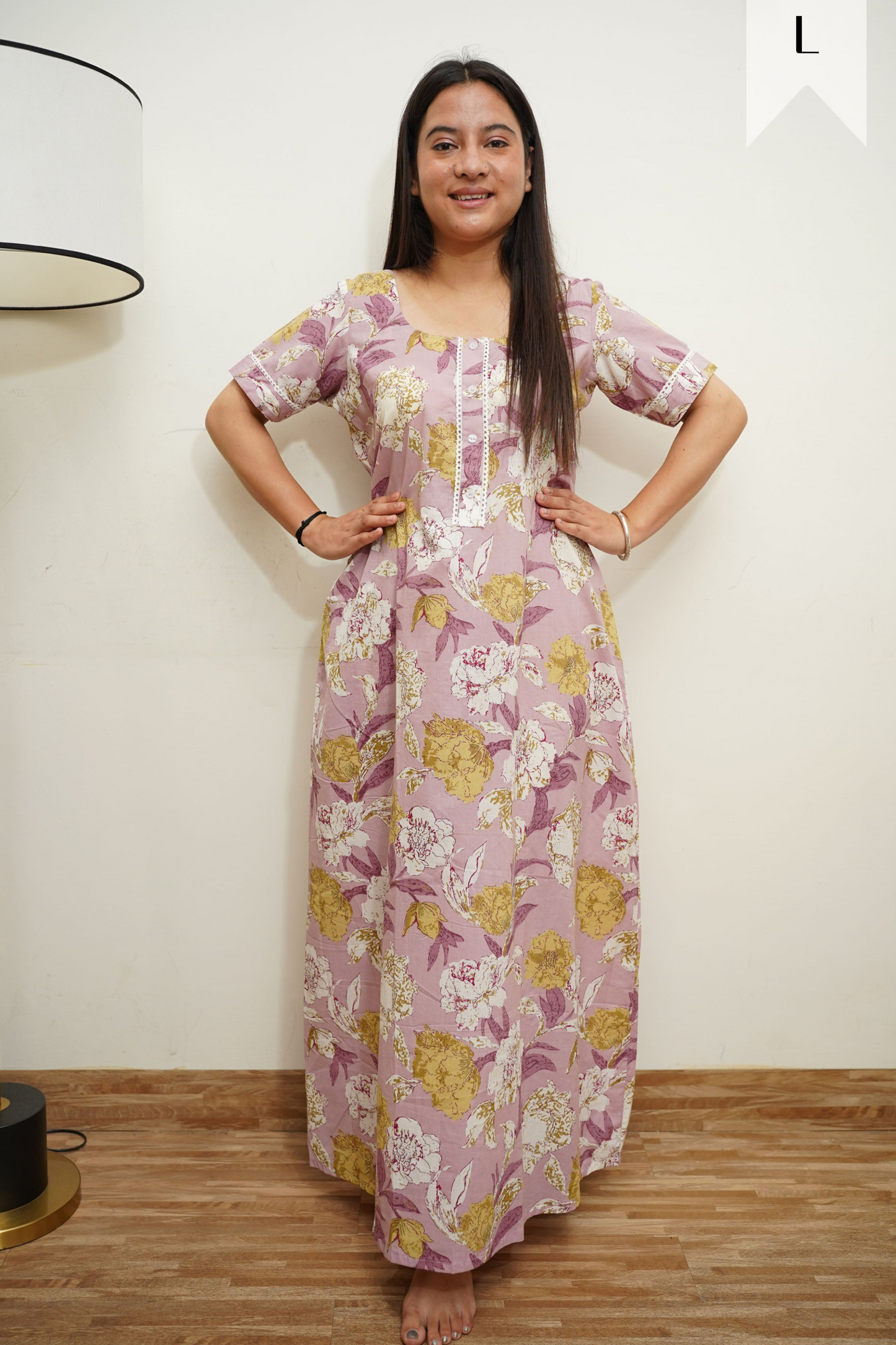 Misty Mauve Cotton Night Gown