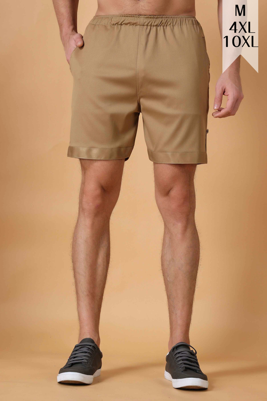 Dark Beige Cotton Lycra Shorts