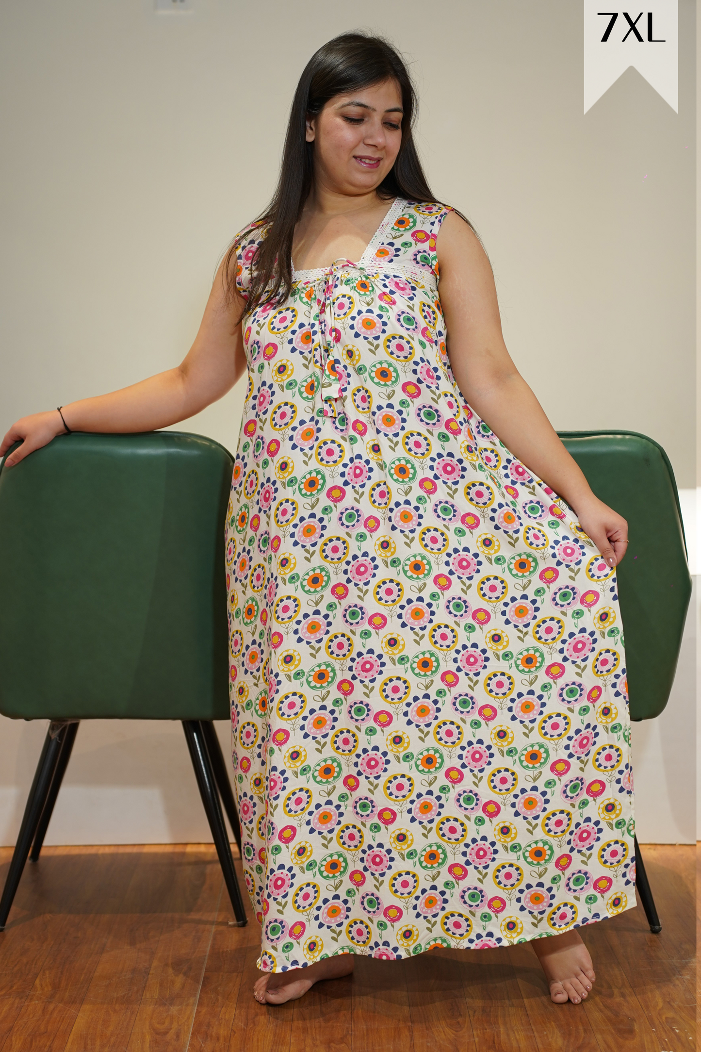 Whimsy Pink Floral Night Gown