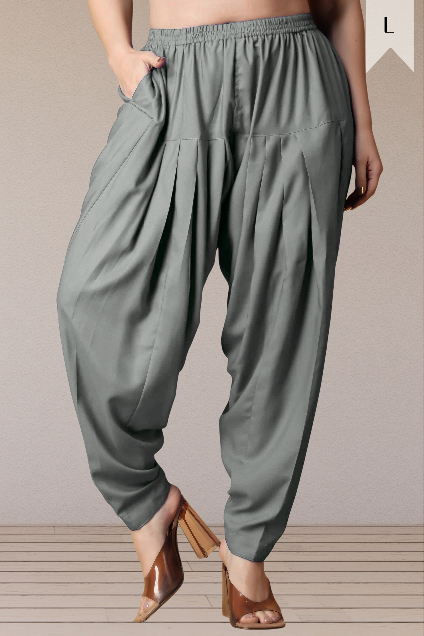 Light Grey Straight Rayon Salwar Pants