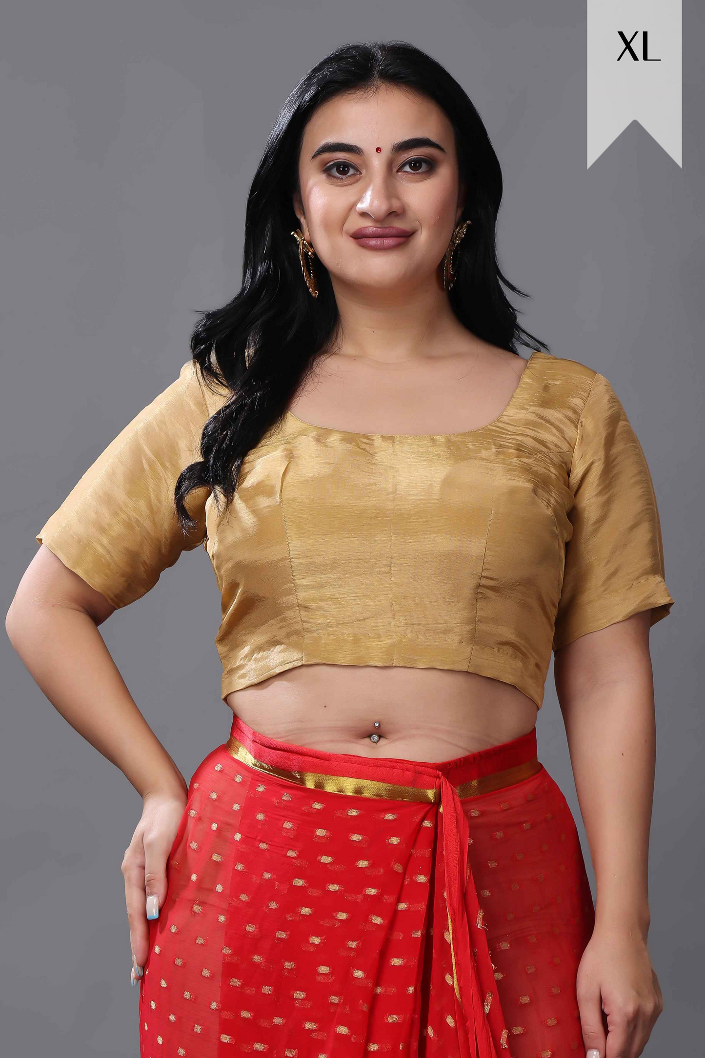 Festive Fawn Silk Blouse