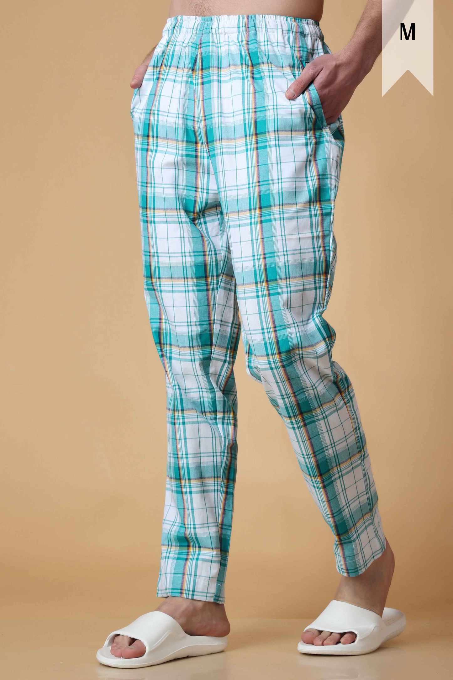 Summer Blue Checked Cotton Pajama