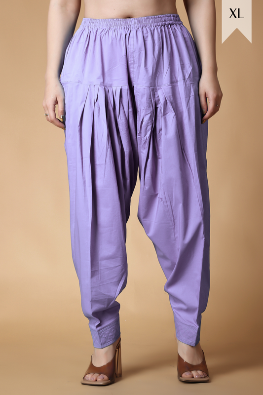 Lavender Pleated Cotton Salwar