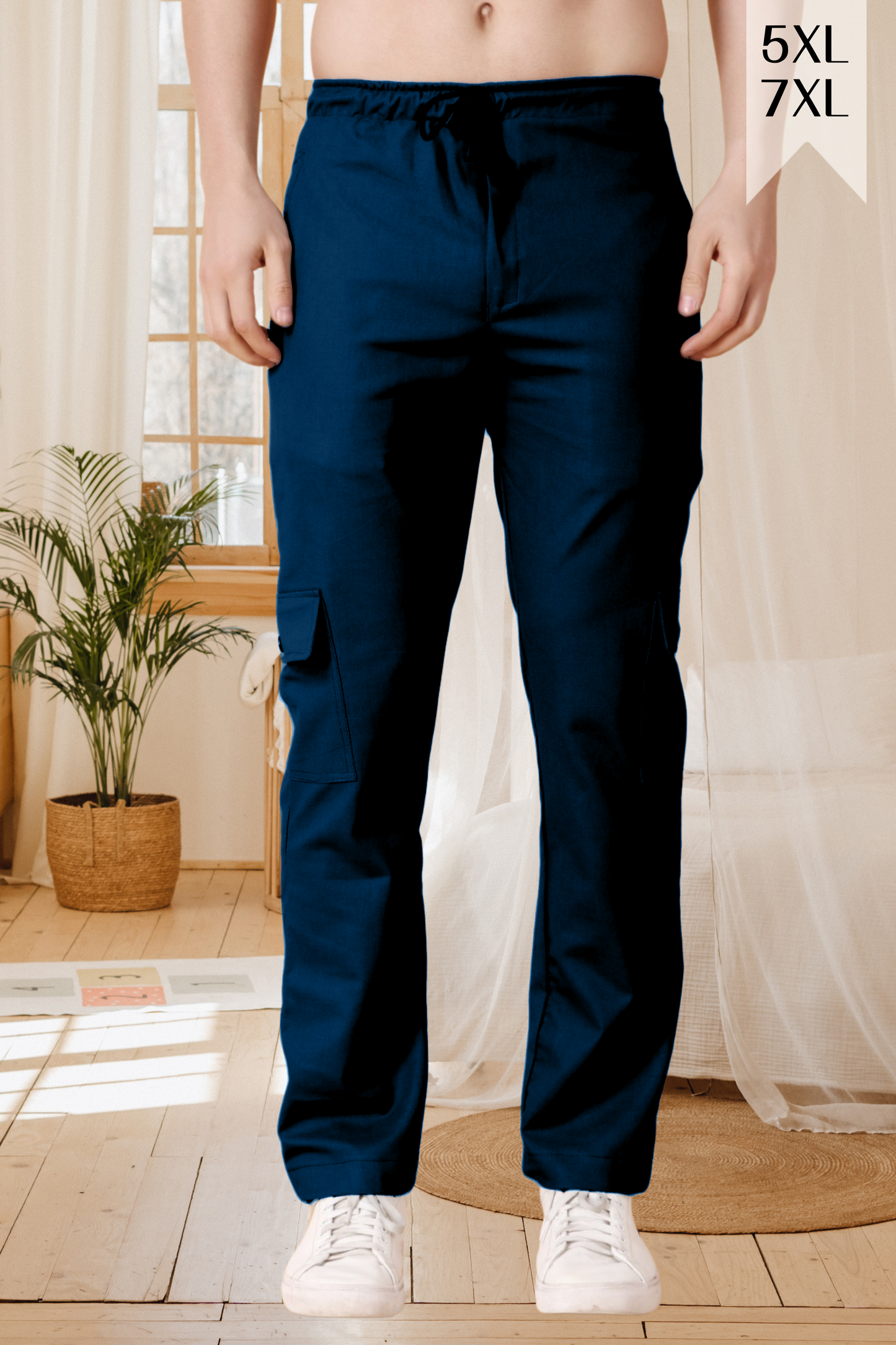 Navy Stretch Cargo Pants