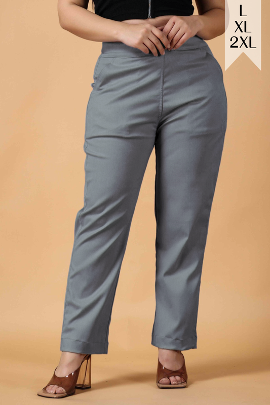 Dark Grey Premium Cotton Lycra Pant