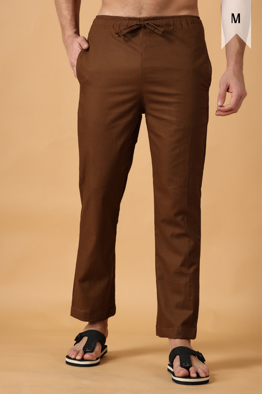Brown Cotton Pant Pajama