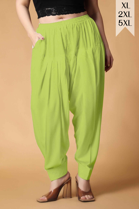 Neon Green Pleated Cotton Salwar