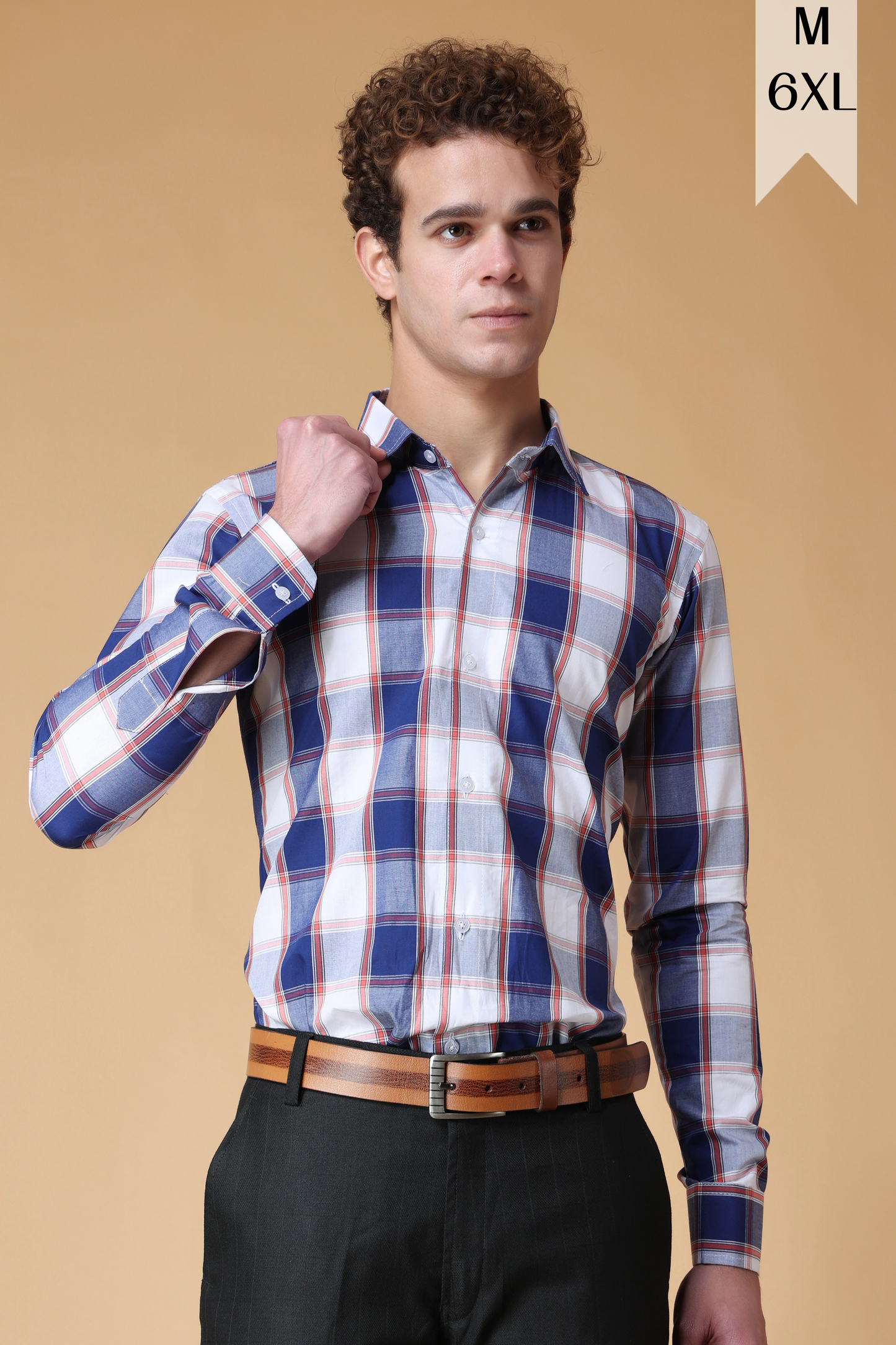 Buy Plus Size ​Indigo Berry Checked Shirt At Apella | Sizes XS to 10 XL | India | Free Delivery | Customized