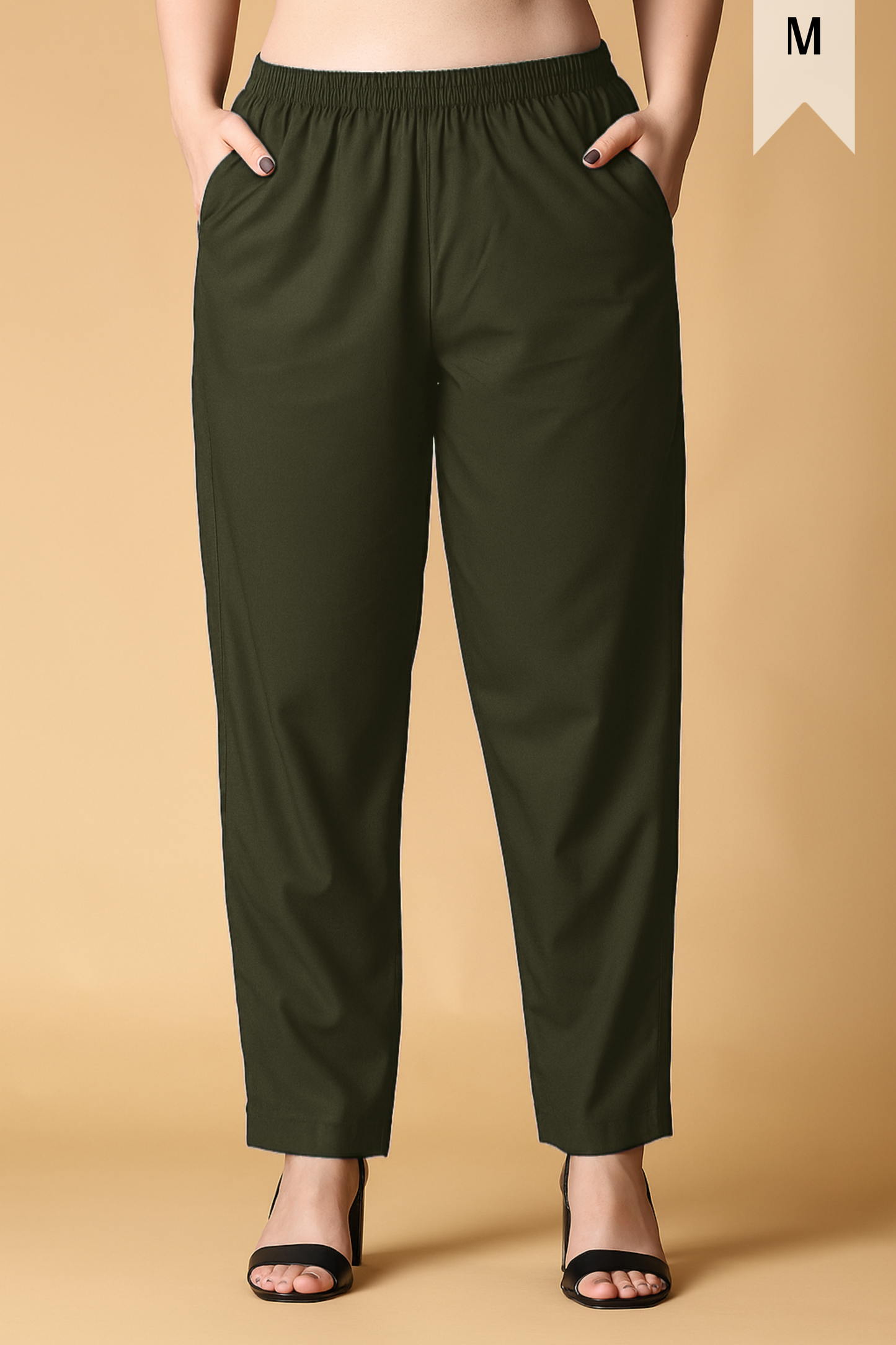Army Green Cotton Kurti Pant