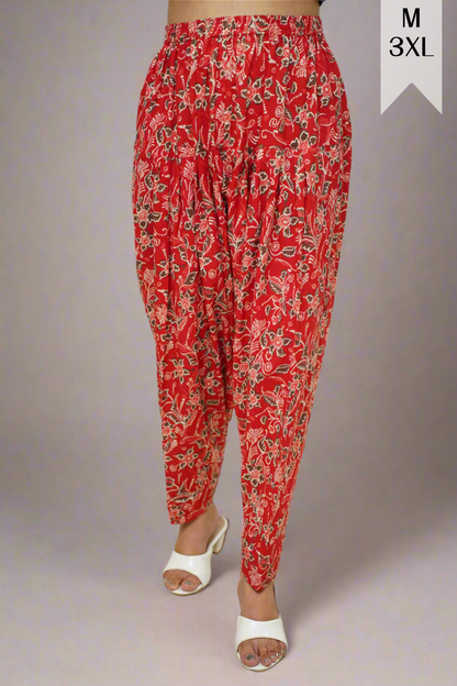 Red Floral Cotton Salwar