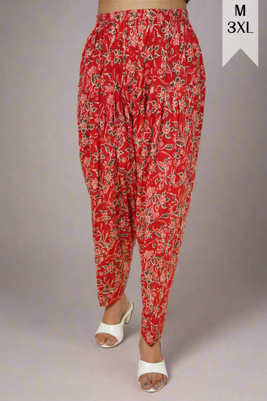 Red Floral Cotton Salwar