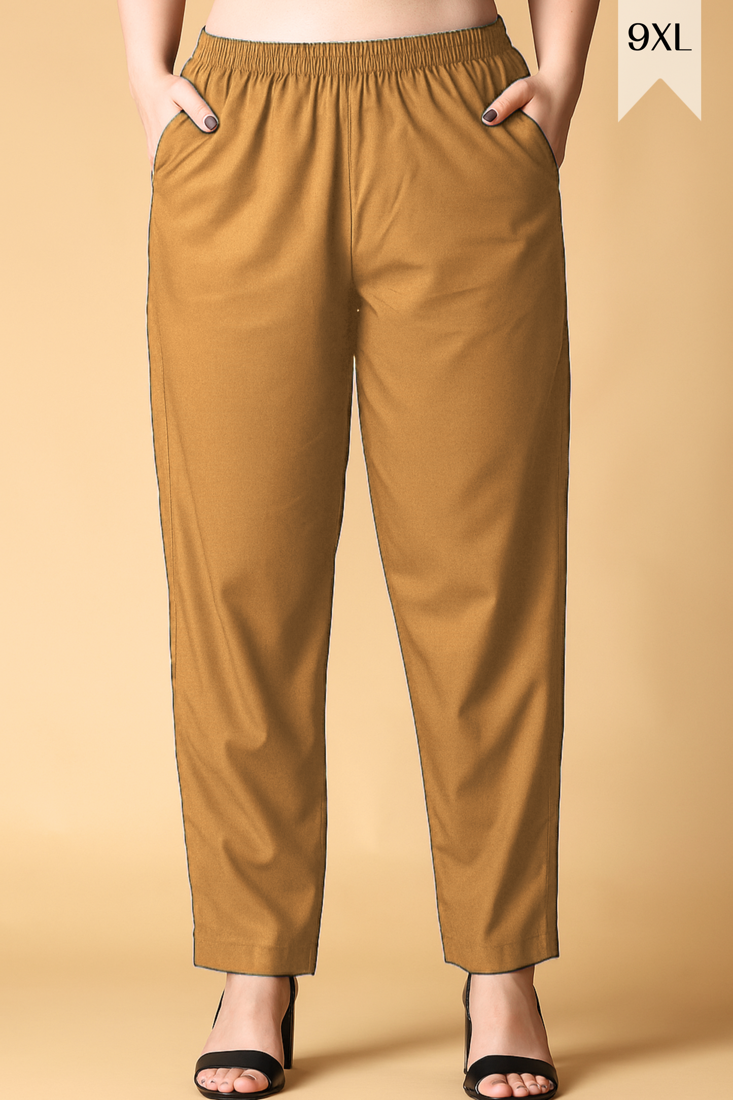 Khaki Cotton Kurti Pant