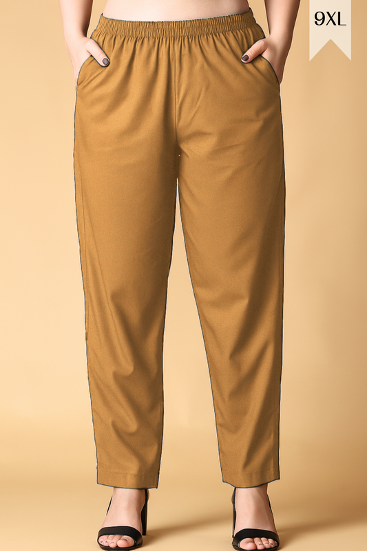 Khaki Cotton Kurti Pant