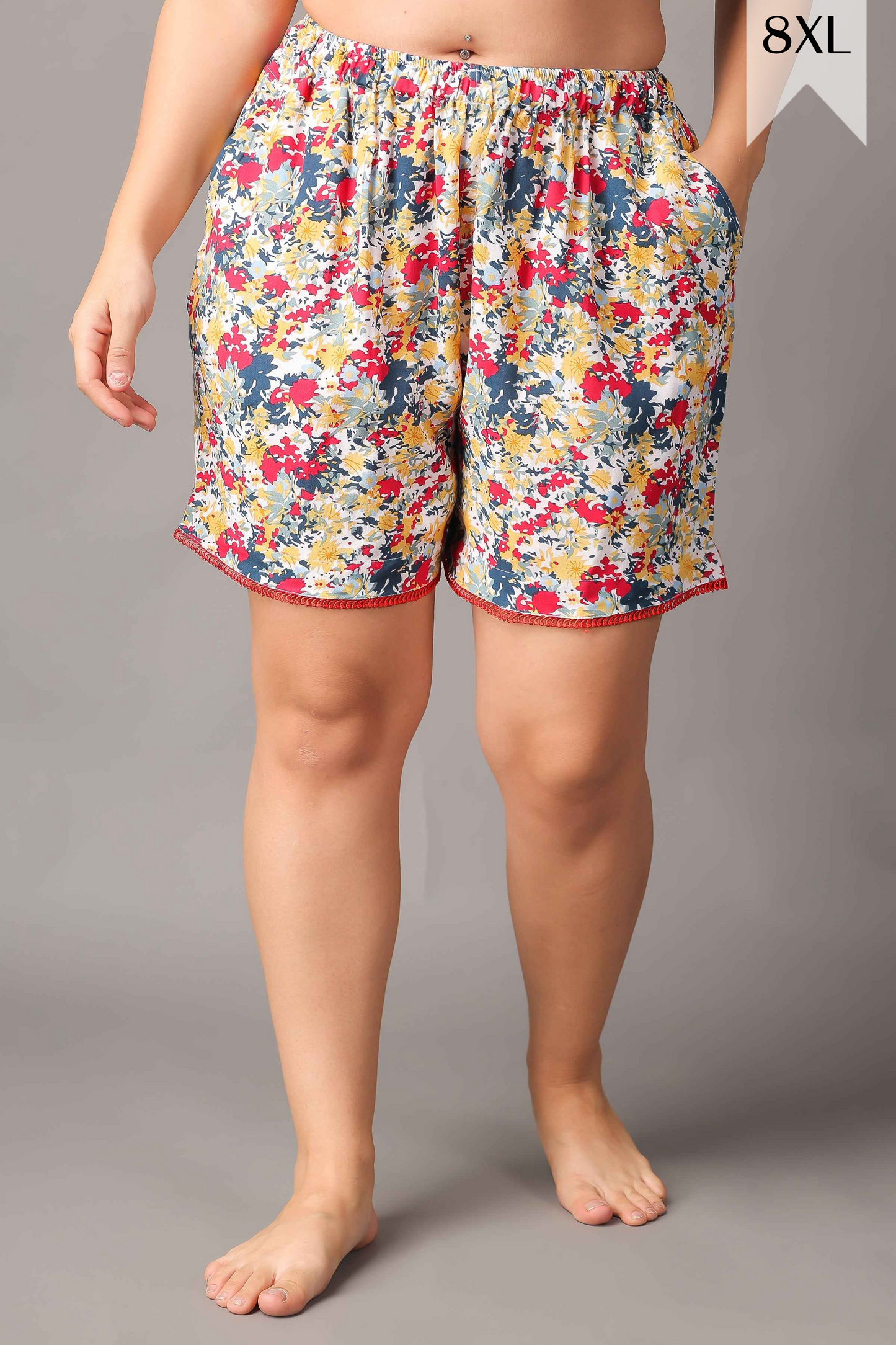 Motley Floral Rayon Shorts