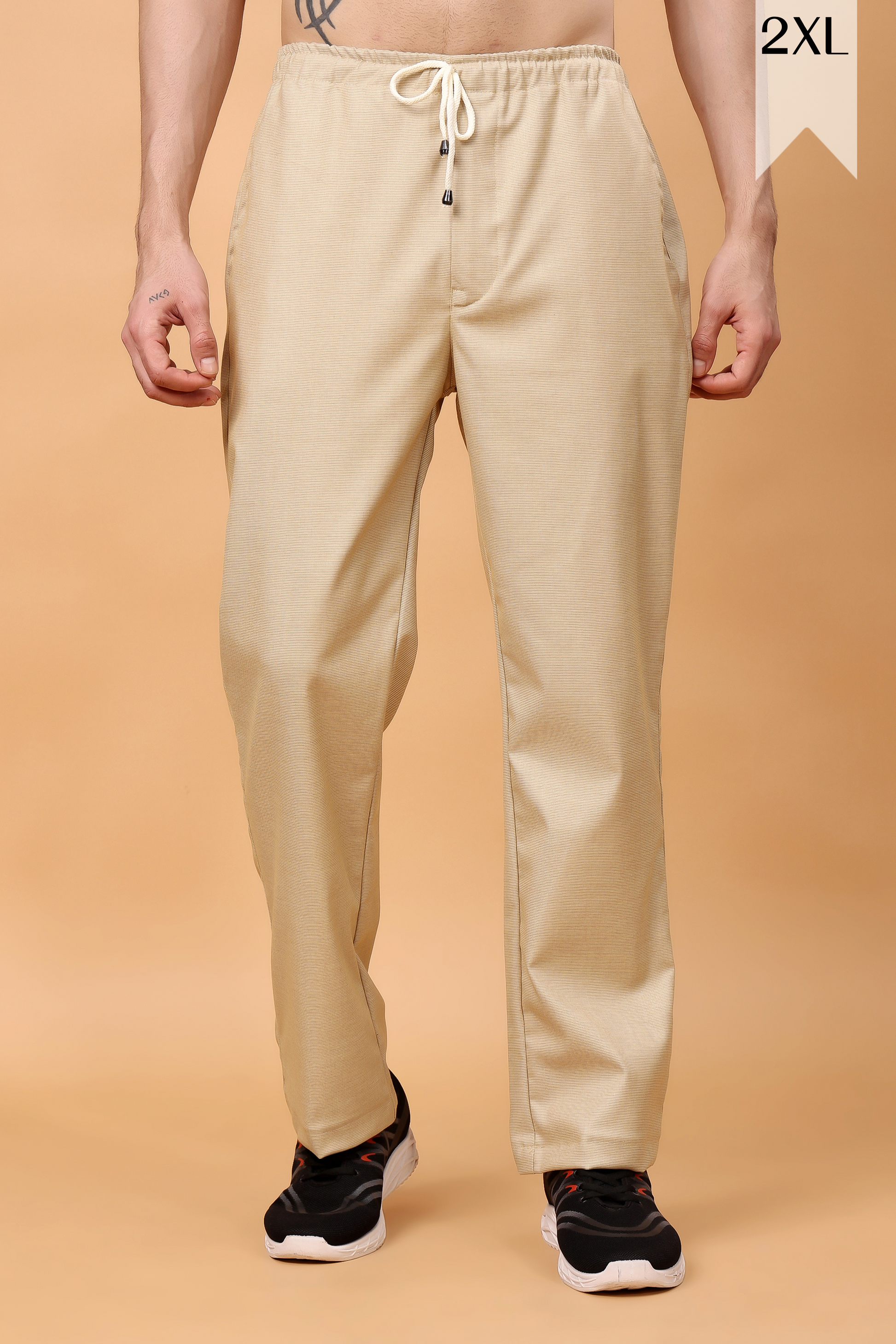 Maple Beige Textured Stretch Cargo