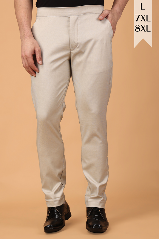 Buy Plus Size ​Caramel Comfort Fit Formal Trouser At Apella | Sizes XS to 10 XL | India | Free Delivery | Customized